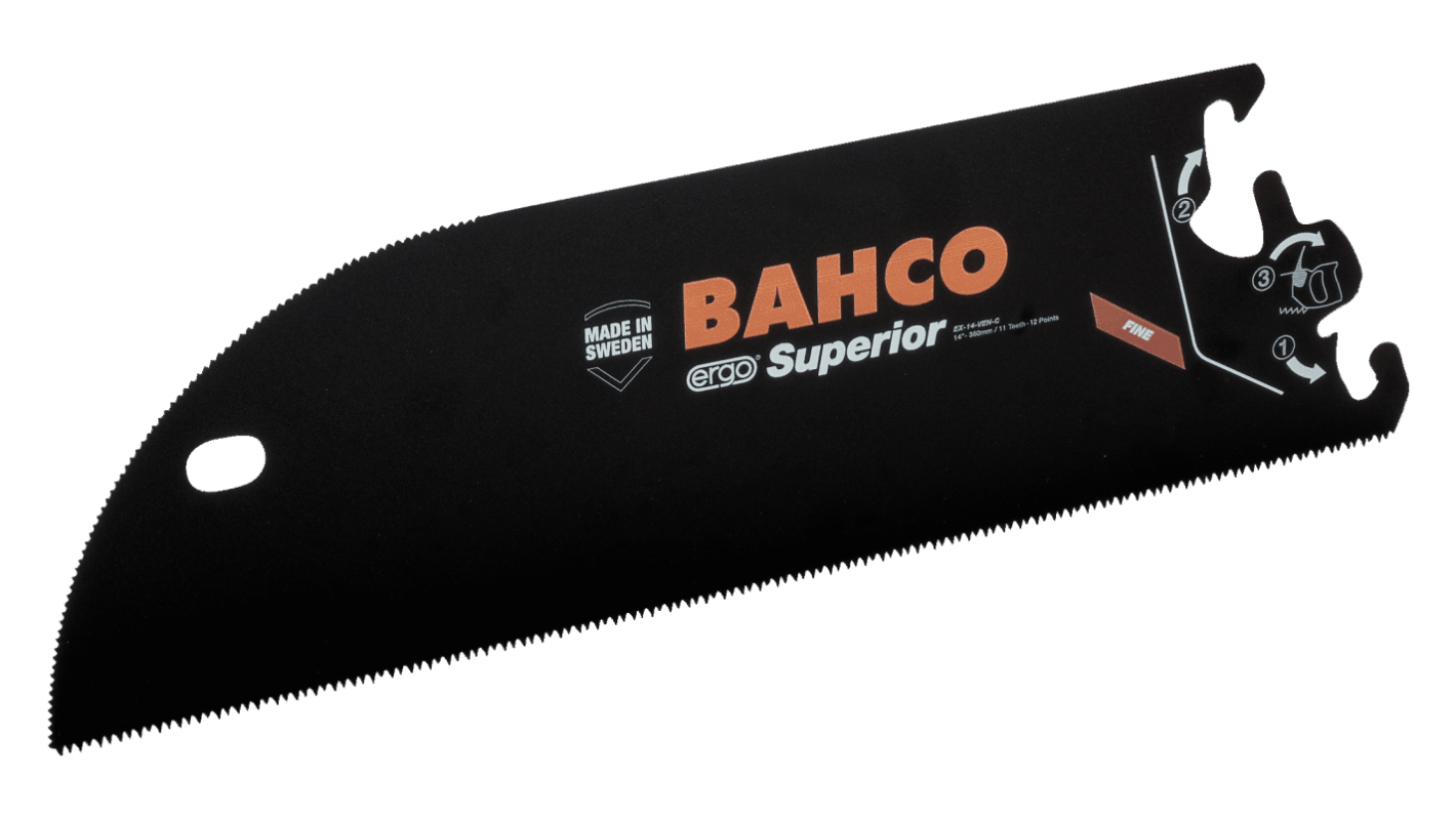 Bahco Stahl Handsägeblatt 11 or 12 TPI 350 mm für Kunststoff, Holz