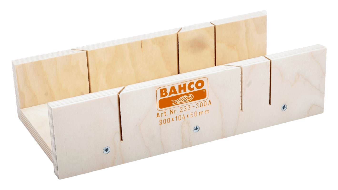 Bahco Wooden Mitre Box With Side Wall, 1 piece