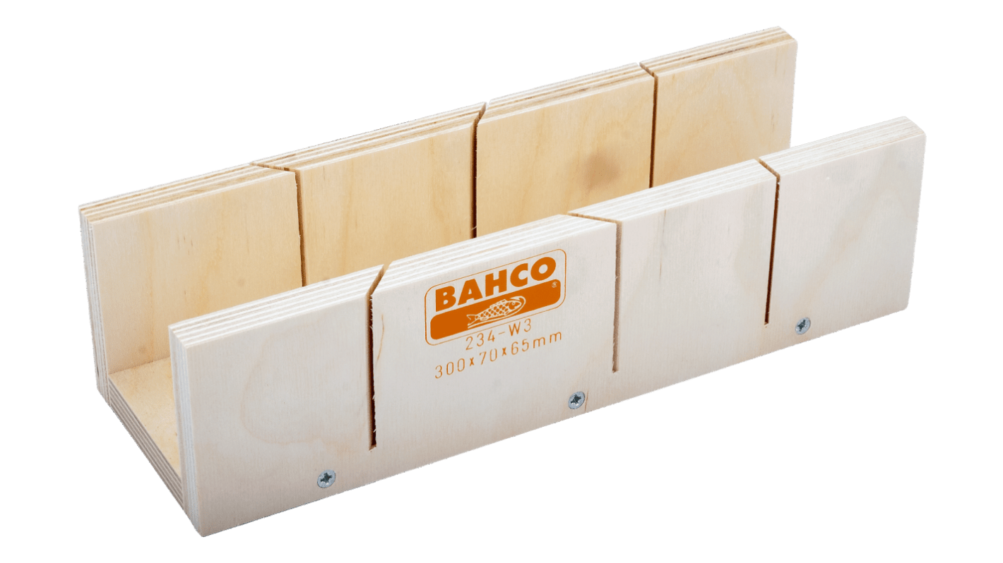 Bahco Wooden Mitre Box With Side Wall, 1 piece