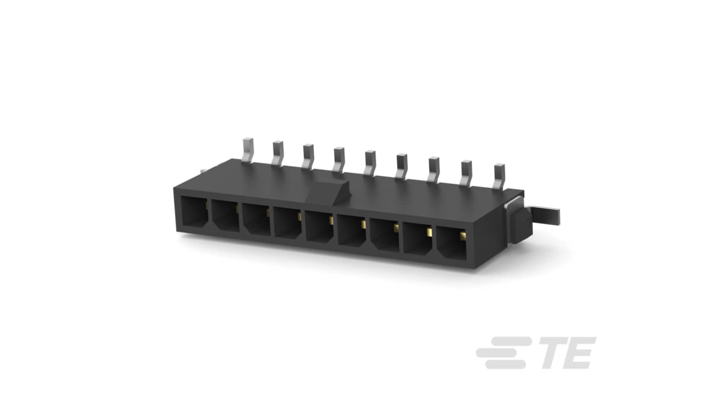 TE Connectivity MATE-N-LOK Series Vertical Board Mount PCB Header, 9 Contact(s), 3mm Pitch, 1 Row(s), Shrouded