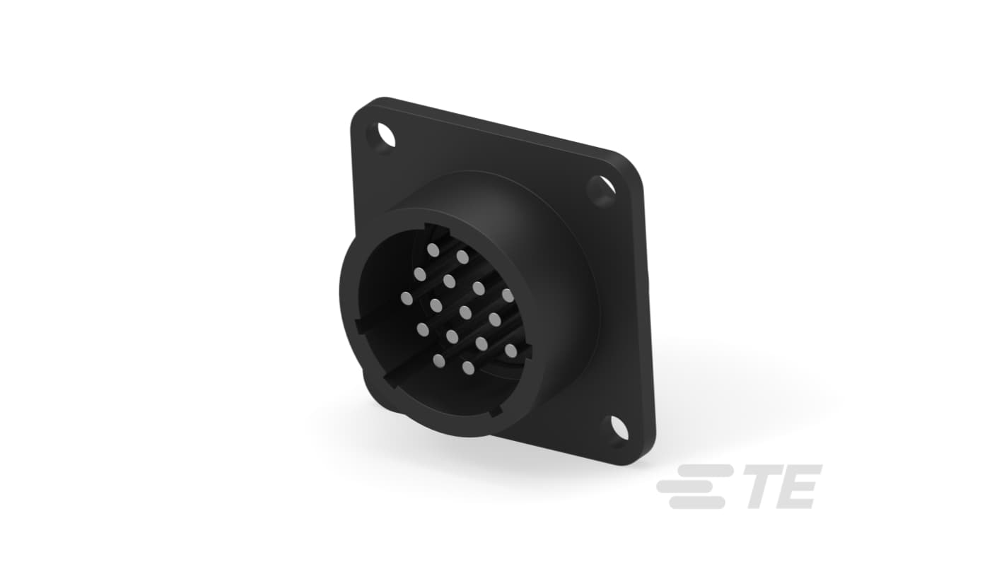 TE Connectivity 紧凑型电源连接器插座, 16, 250 V, 13A, 电缆, 面板安装, 螺钉, 焊接端接, 2064系列