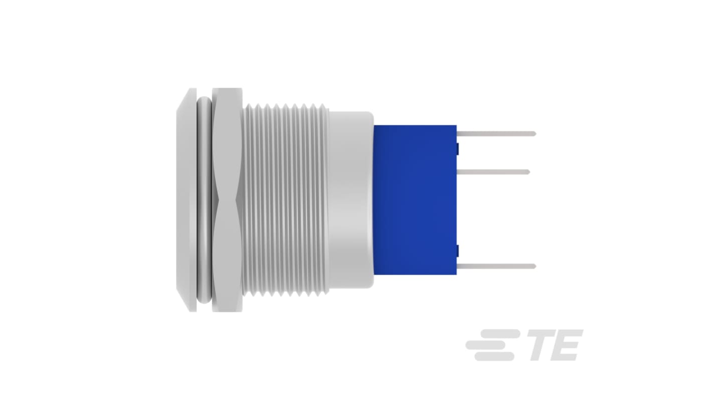 TE Connectivity Alcoswitch AV19 Series Illuminated Push Button Switch, Momentary, Bushing, SPST, 250V, IP67