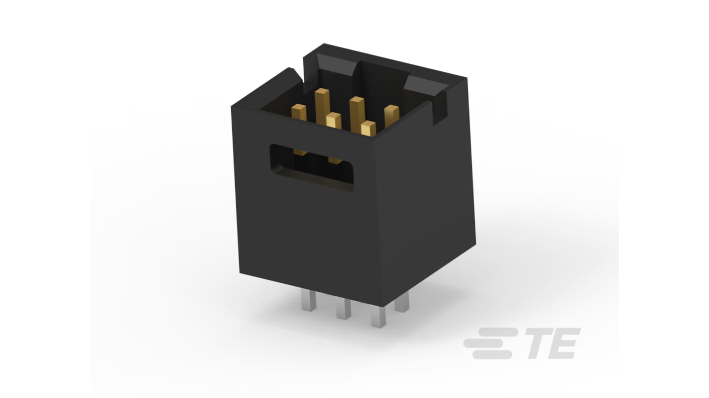 TE Connectivity AMPMODU Series Vertical Board Mount PCB Header, 6 Contact(s), 2.54mm Pitch, 2 Row(s), Shrouded