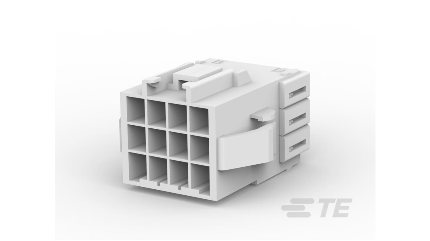 TE Connectivity Power Double Lock Series Straight Panel Mount PCB Connector, 12 Contact(s), 3.96mm Pitch, 3 Row(s),