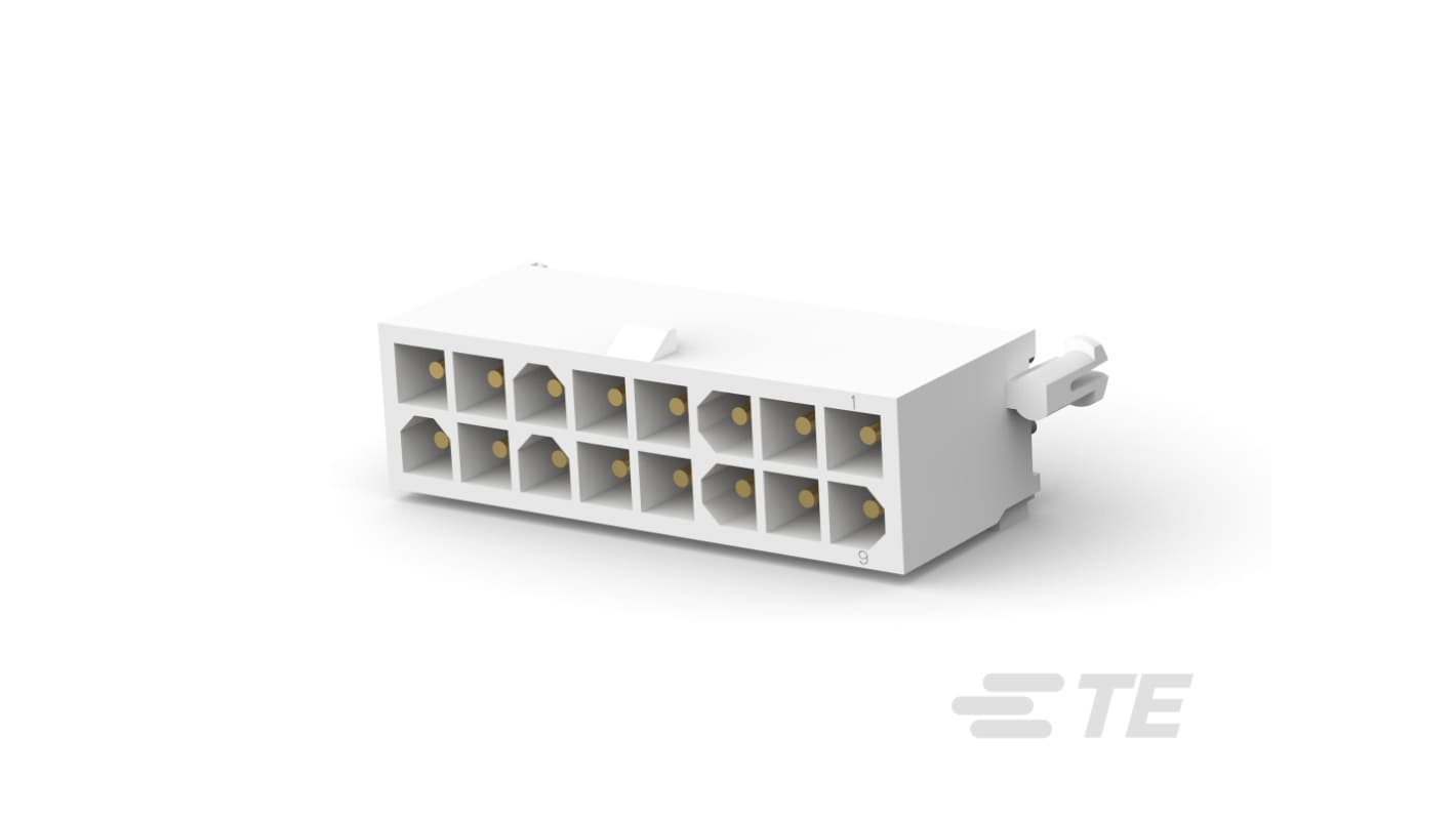 TE Connectivity MATE-N-LOK Series Vertical Board Mount PCB Header, 16 Contact(s), 4.14mm Pitch, 2 Row(s), Shrouded
