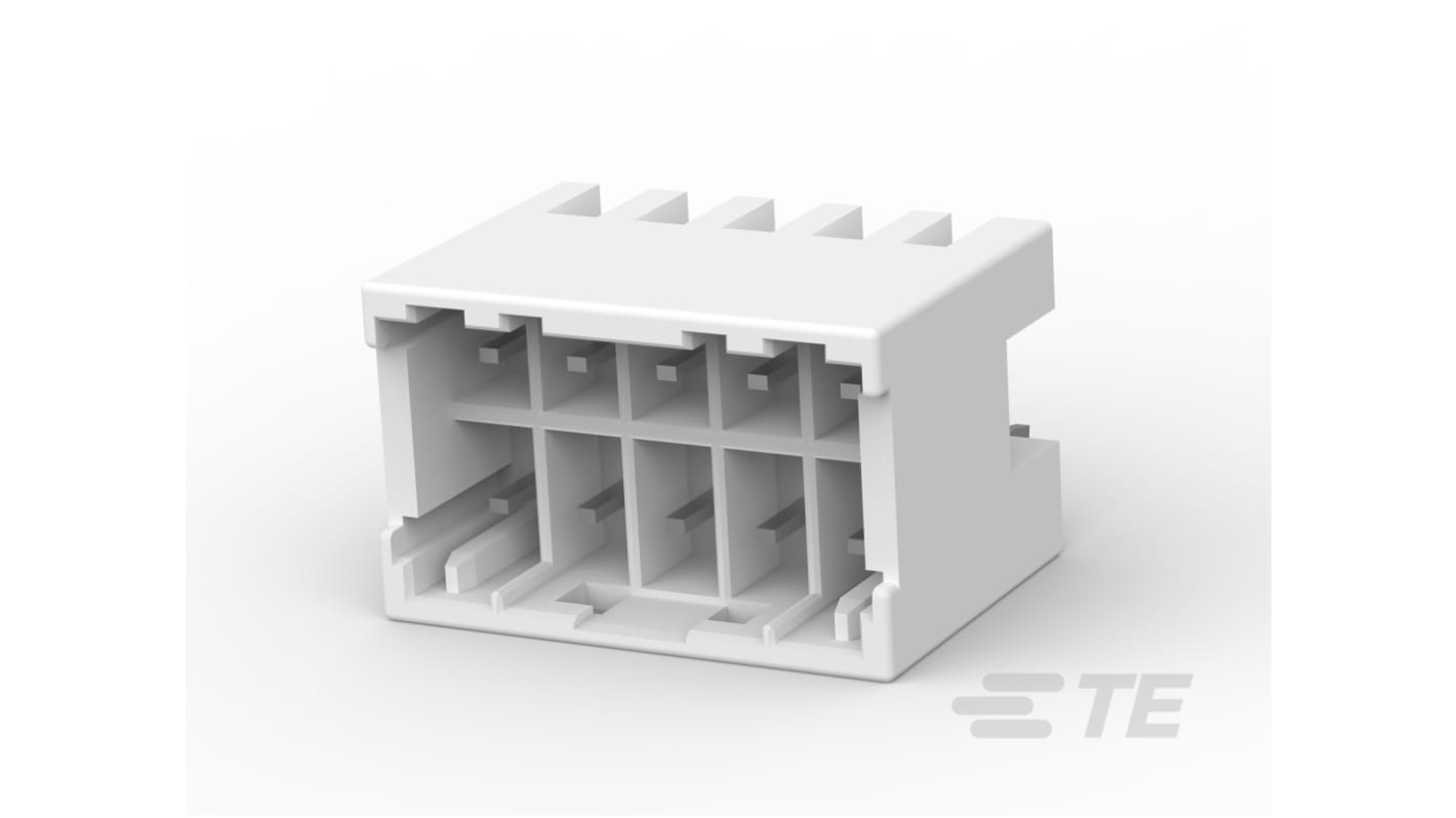 TE Connectivity GRACE INERTIA Series Vertical Board Mount PCB Header, 10 Contact(s), 3.3mm Pitch, 2 Row(s), Shrouded