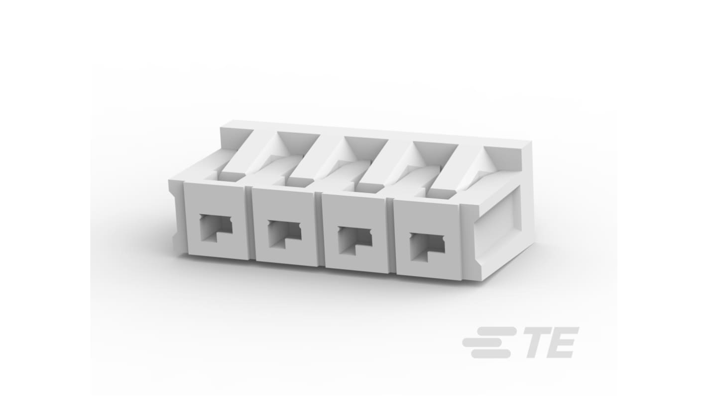 TE Connectivity AMP-IN Series Vertical PCB Mount PCB Connector, 4 Contact(s), 2.5mm Pitch, 1 Row(s), Unshrouded