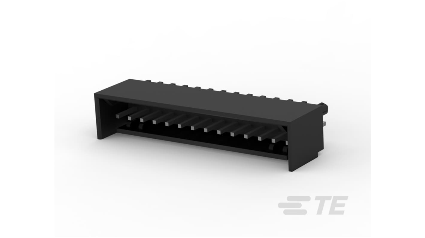 TE Connectivity MTA 100 Series Vertical PCB Mount PCB Header, 14 Contact(s), 2.54mm Pitch, 1 Row(s), Shrouded