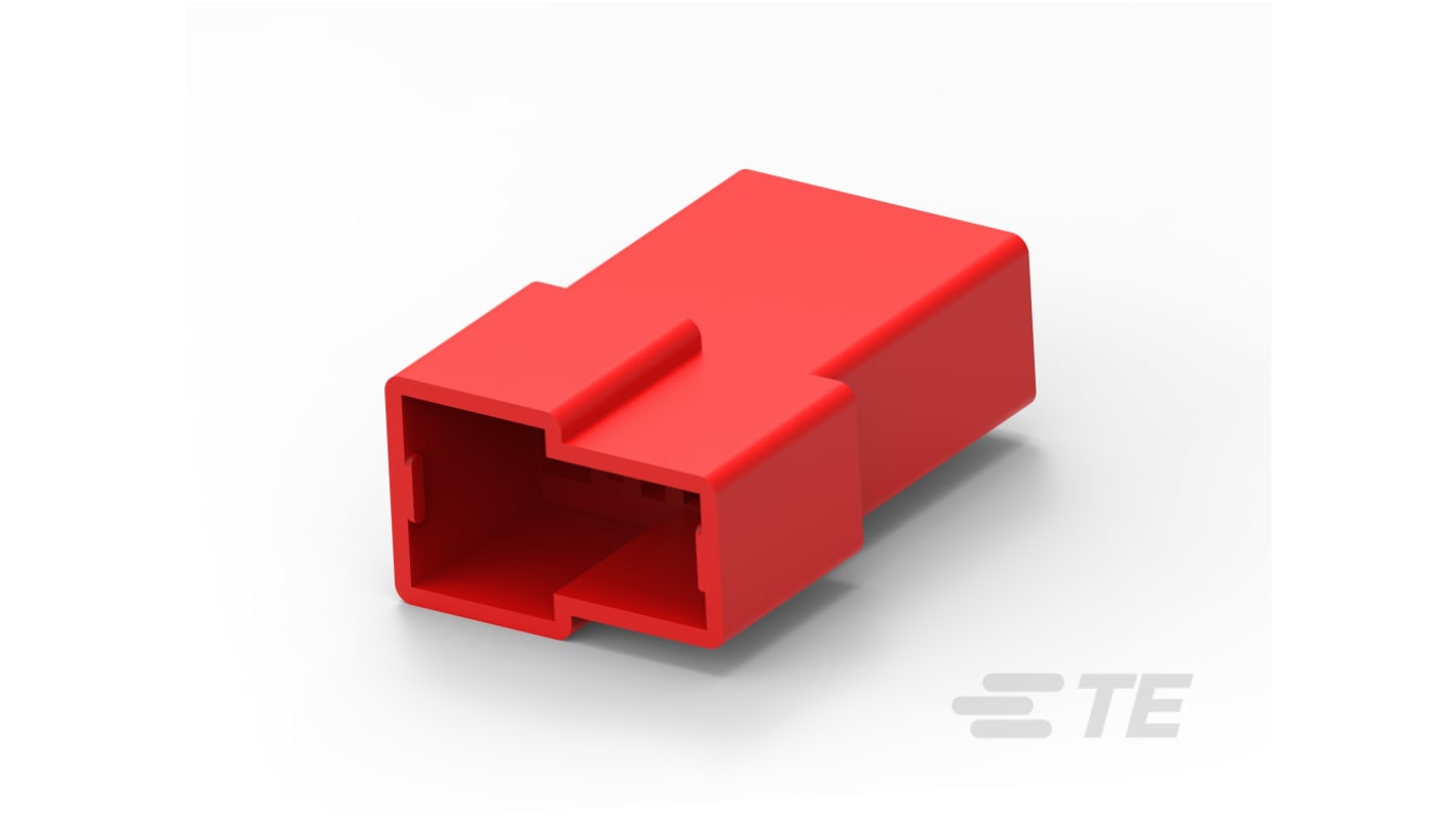 TE Connectivity, FASTIN-FASTON 250 2 Way Polyamide Crimp Terminal Housing, Red