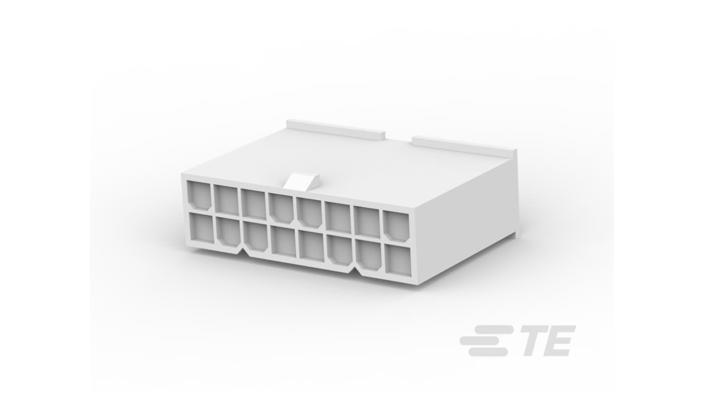 TE Connectivity VAL-U-LOK Series Vertical Cable Mount Housing, 16 Contact(s), 4.2mm Pitch, 2 Row(s), Shrouded