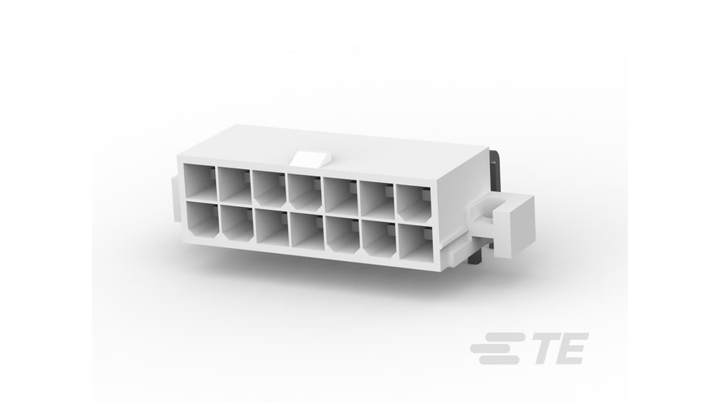 TE Connectivity VAL-U-LOK Series Right Angle Board Mount PCB Header, 14 Contact(s), 4.2mm Pitch, 2 Row(s), Shrouded