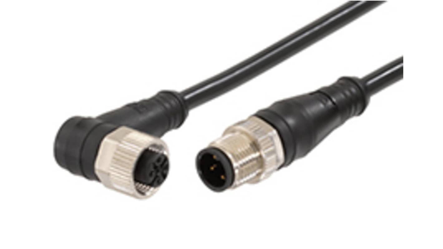 Molex120066, 2m, Black M12 to Female M12 Male, Terminated TPU Sheath