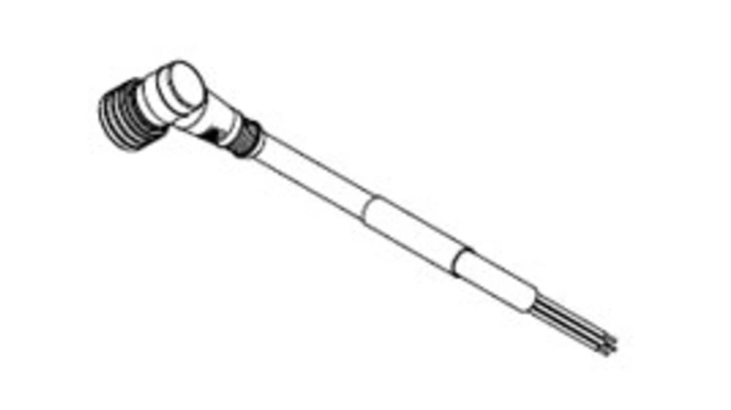 Molex Right Angle Female M12 to Pigtail Cordset, 2m