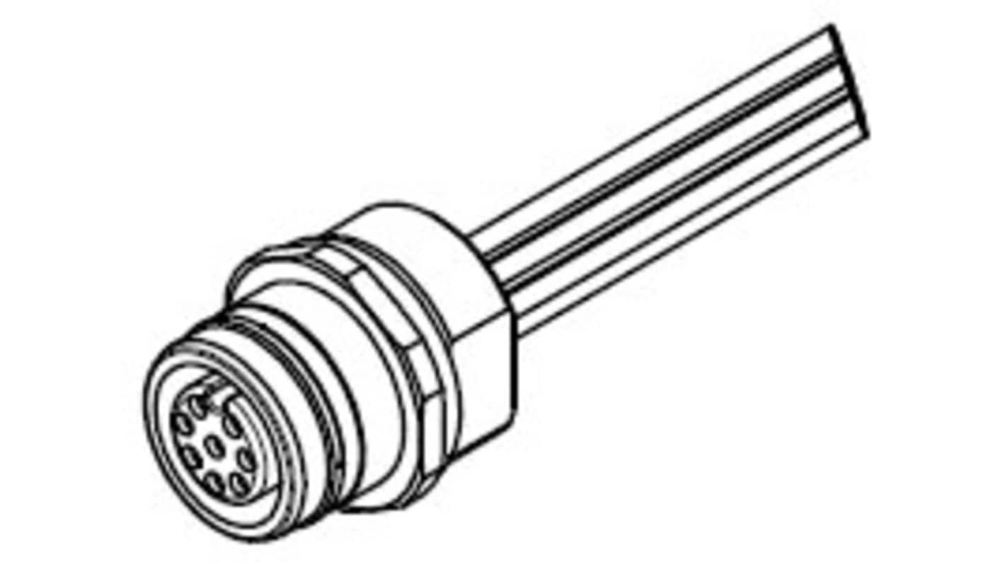 Molex Straight Female M12 to Pigtail Connector, 1m