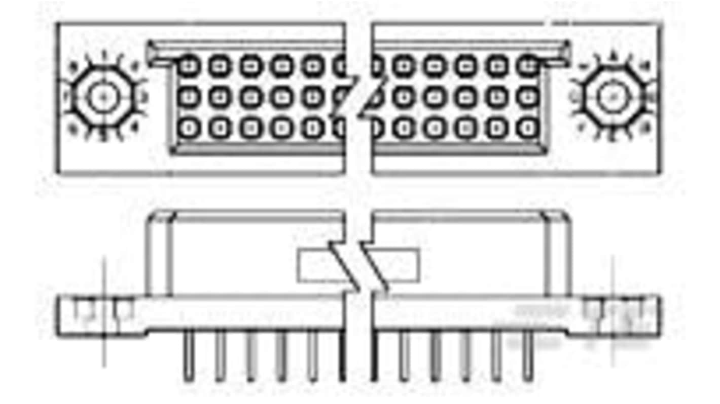 Gniazdo PCB 105 -pinowe 3 -rzędowe raster: 2.54mm Gniazdo do montażu na płytce drukowanej Pionowy Montaż na płytce