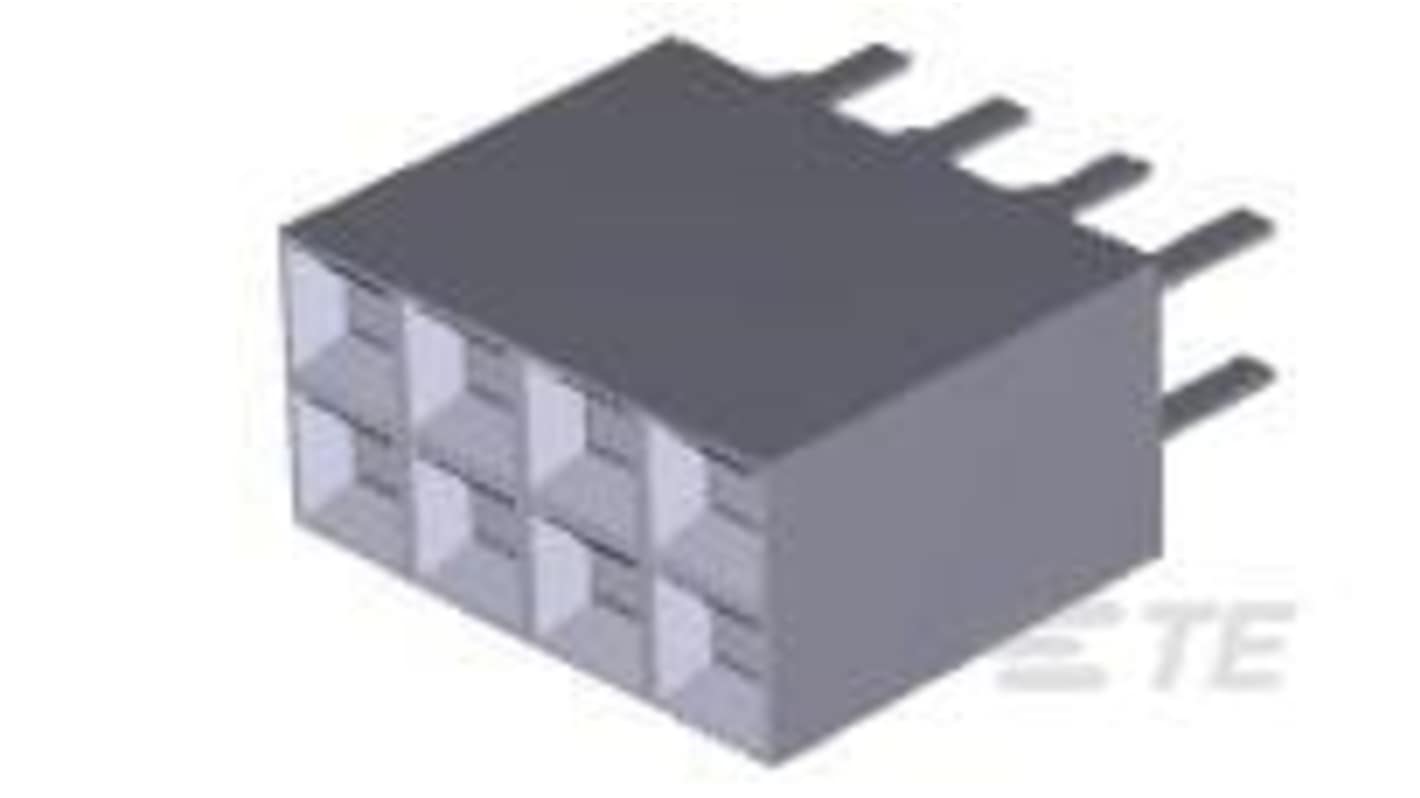 TE Connectivity AMPMODU Series Vertical Board Mount PCB Header, 8 Contact(s), 2.54mm Pitch, 2 Row(s), Unshrouded