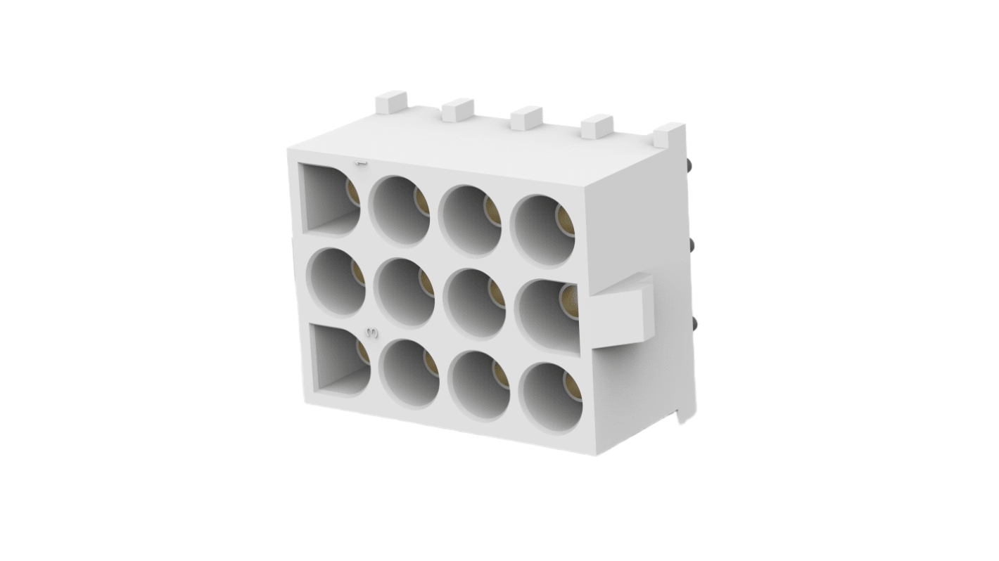 TE Connectivity MATE-N-LOK Series Vertical Board Mount PCB Header, 12 Contact(s), 6.35mm Pitch, 3 Row(s), Shrouded