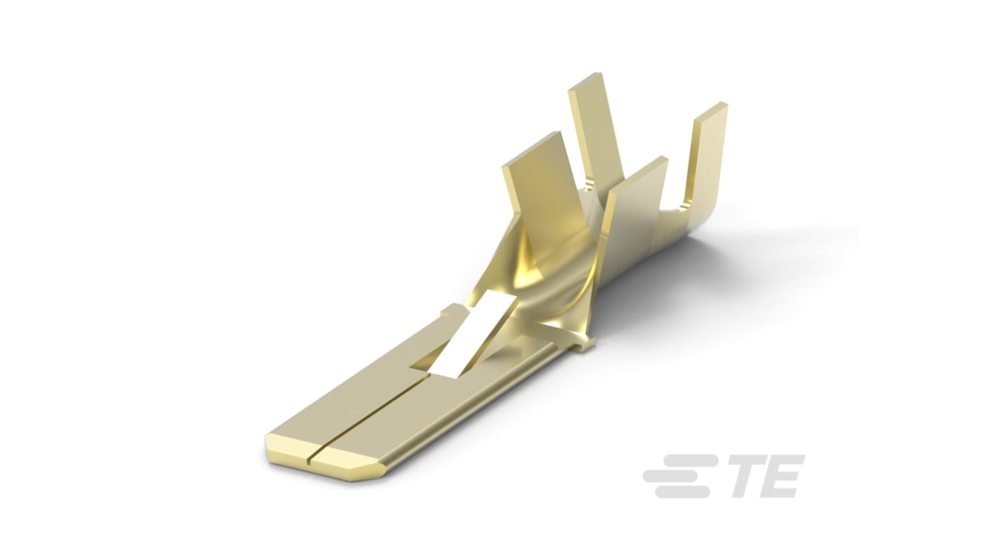 TE Connectivity, FASTON Receptacle Terminal, Gold, Uninsulated 11 → 9 AWG