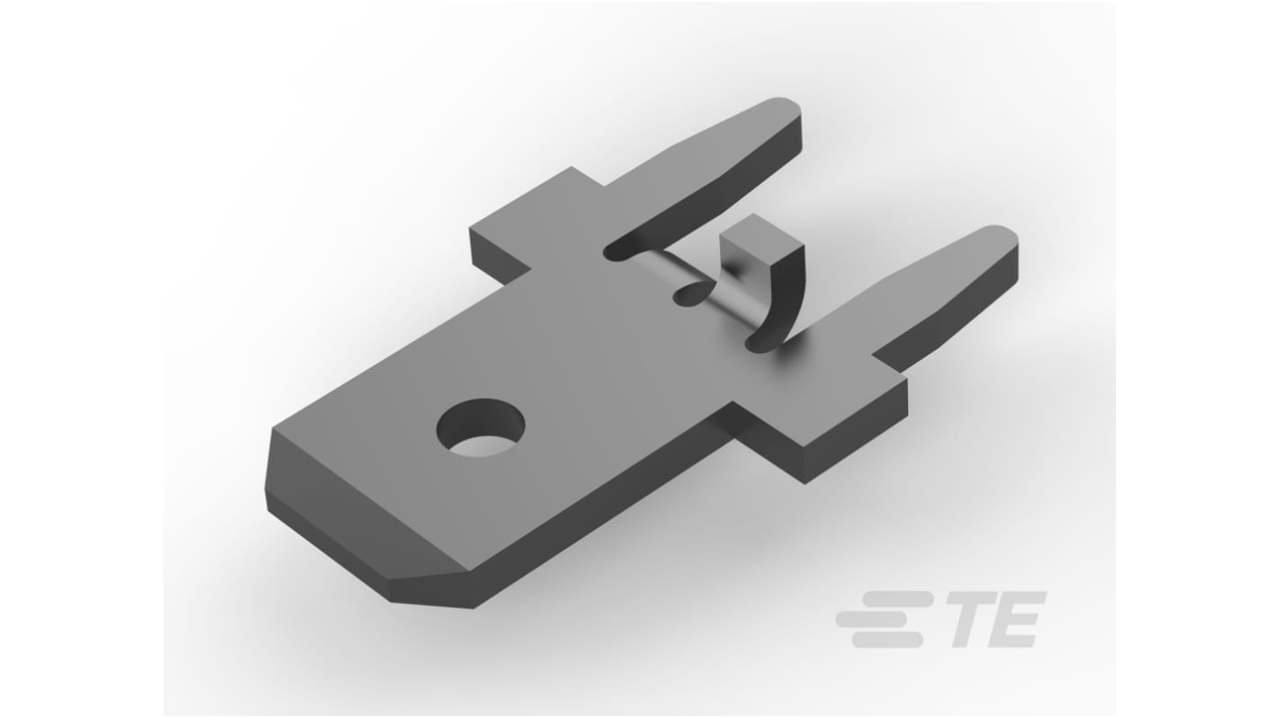 TE Connectivity FASTON 187 Grey Uninsulated Spade Connector, Tab, 4.75mm Tab Size