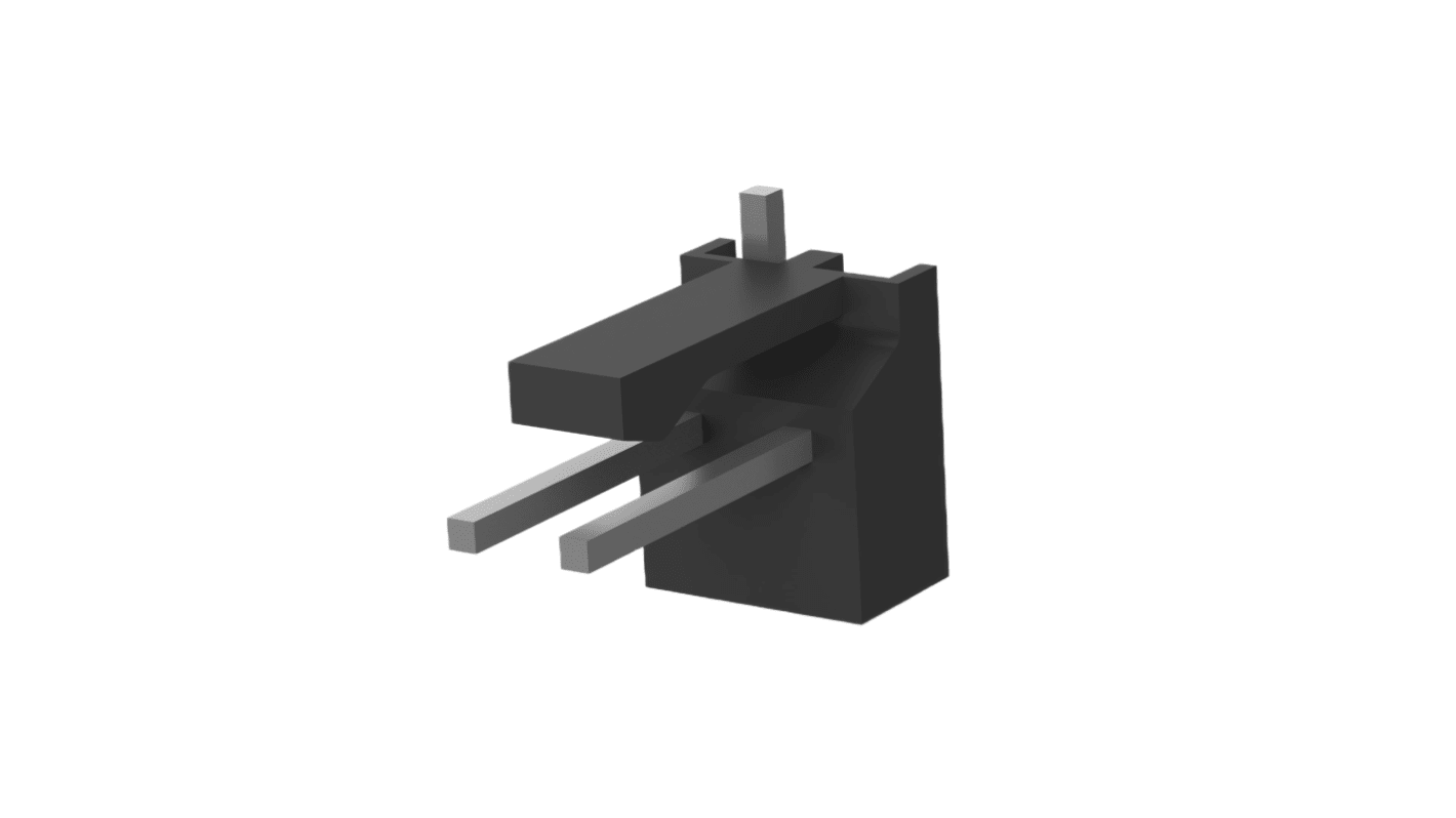 TE Connectivity MTA 100 Series Vertical Surface Mount PCB Header, 2 Contact(s), 2.54mm Pitch, 1 Row(s), Shrouded