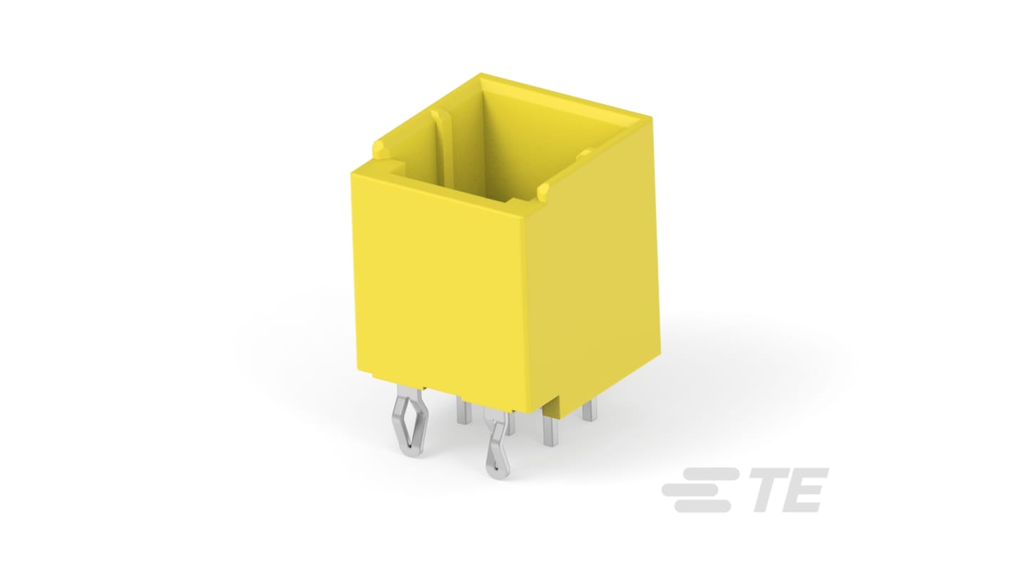 TE Connectivity Dynamic 1000 Series Vertical Board Mount PCB Header, 6 Contact(s), 2.5mm Pitch, 2 Row(s), Shrouded