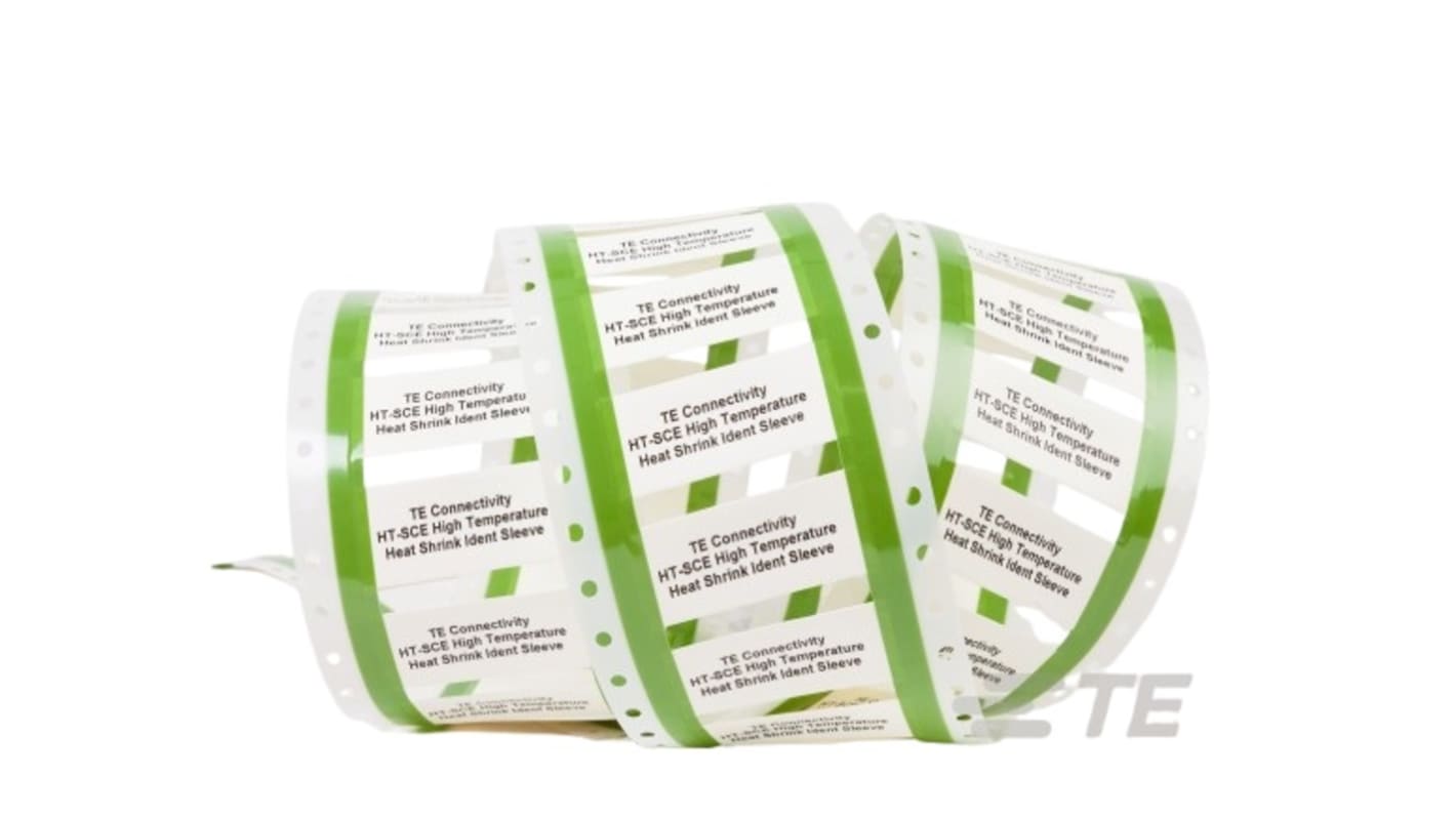TE Connectivity HT-SCE Cable Markers, White, 6.6 → 11.4mm Cable, for Thermal Transfer Printer, 4117110001