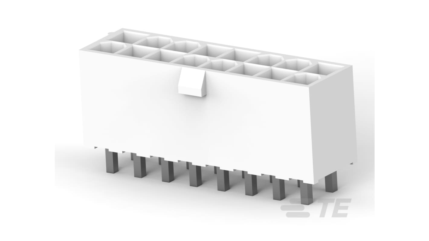 TE Connectivity AMPMODU Series Vertical Board Mount PCB Header, 16 Contact(s), 4.2mm Pitch, 2 Row(s), Shrouded