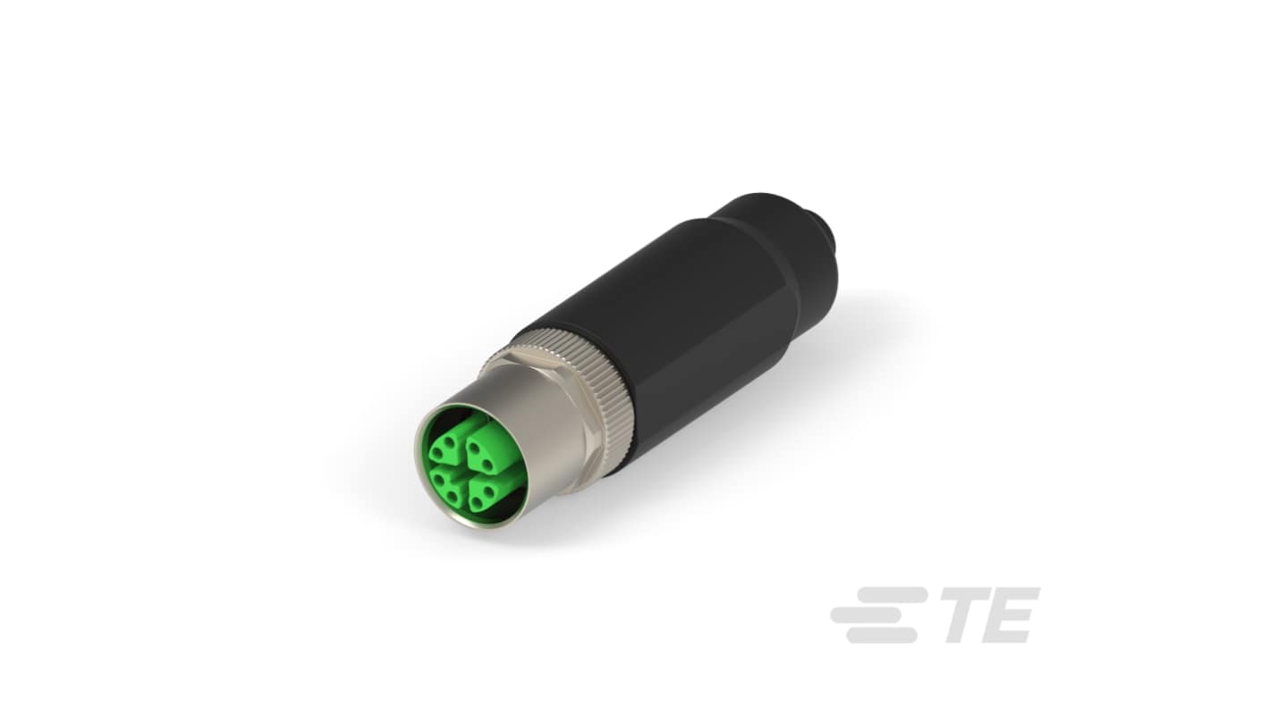 TE Connectivity Industrial Circular Connectors, 8 Contacts, Cable Mount, M12 Connector, Plug, Male, IP67, 23157 Series