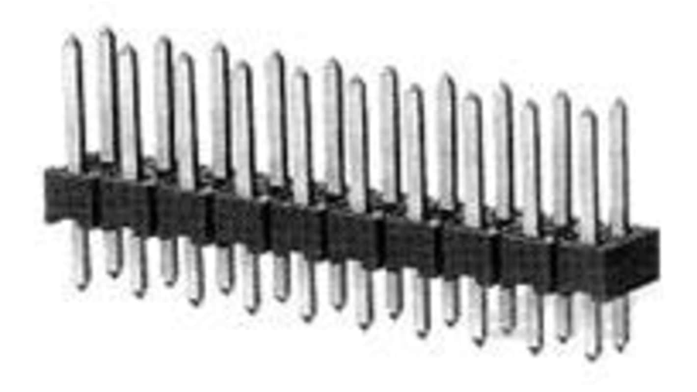 TE Connectivity AMPMODU Series Vertical Board Mount PCB Header, 24 Contact(s), 2.54mm Pitch, 2 Row(s), Unshrouded