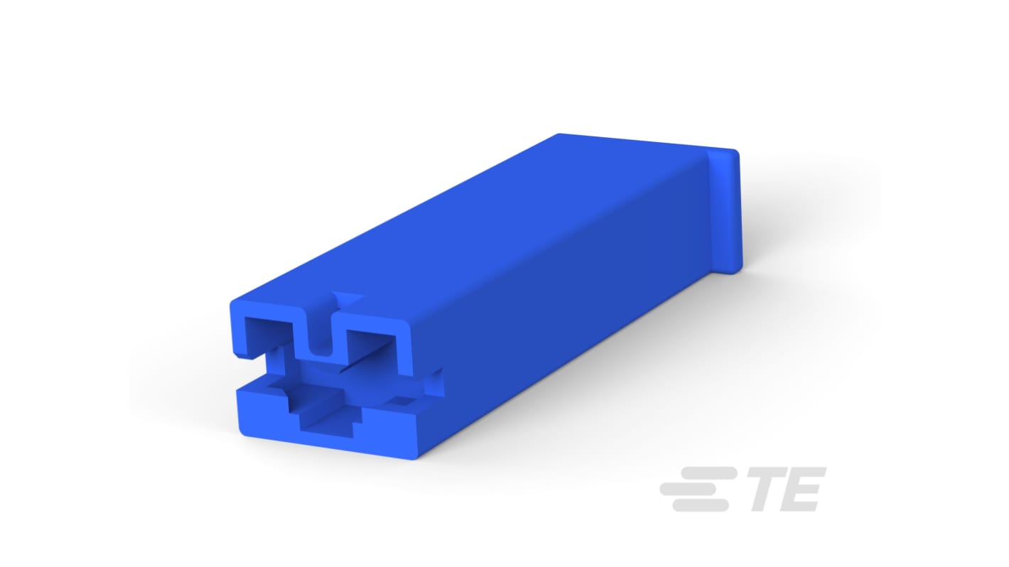 TE Connectivity, Positive Lock 250 1 Way Nylon Crimp Terminal Housing, Blue