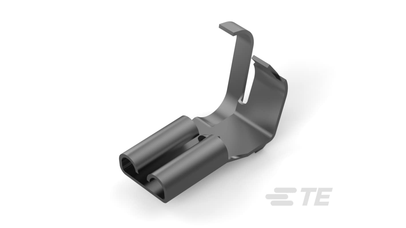TE Connectivity, FASTON Receptacle Terminal, Grey, Uninsulated, Tin 20 → 16 AWG