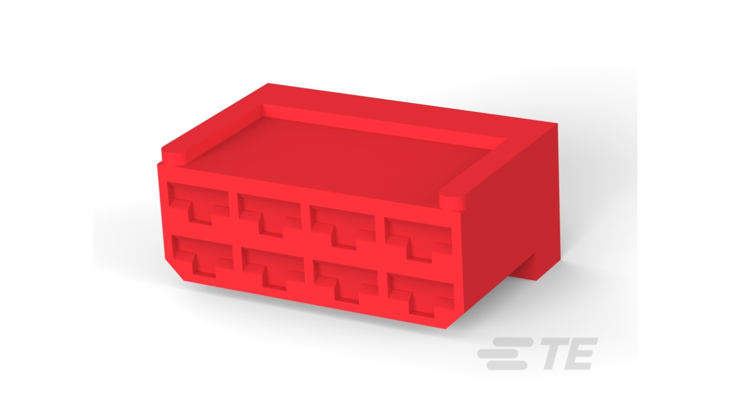 TE Connectivity, FastinFaston Crimp Connector Housing, Red