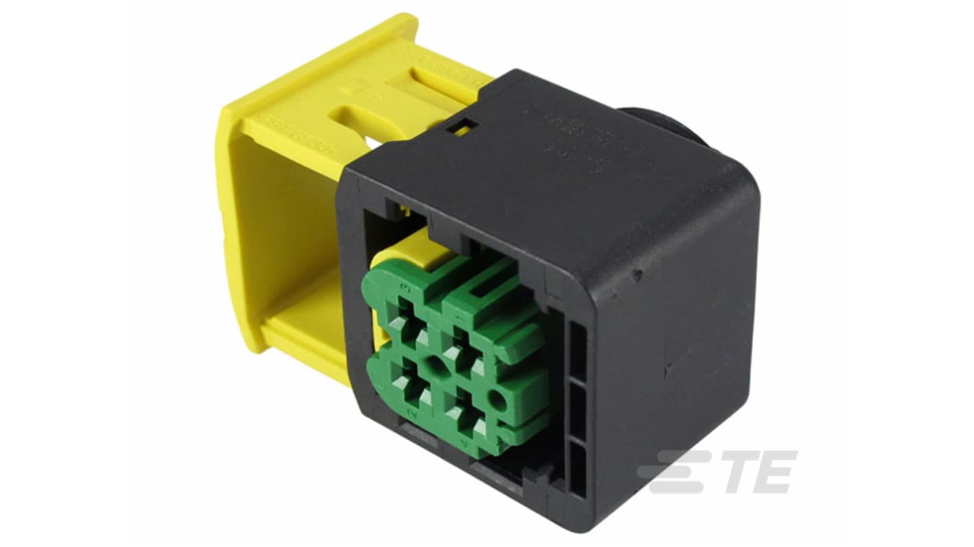 TE Connectivity, 3-1418 Automotive Connector Receptacle Green Cable Mount 4 Way, Wire Termination 3-1418390-1