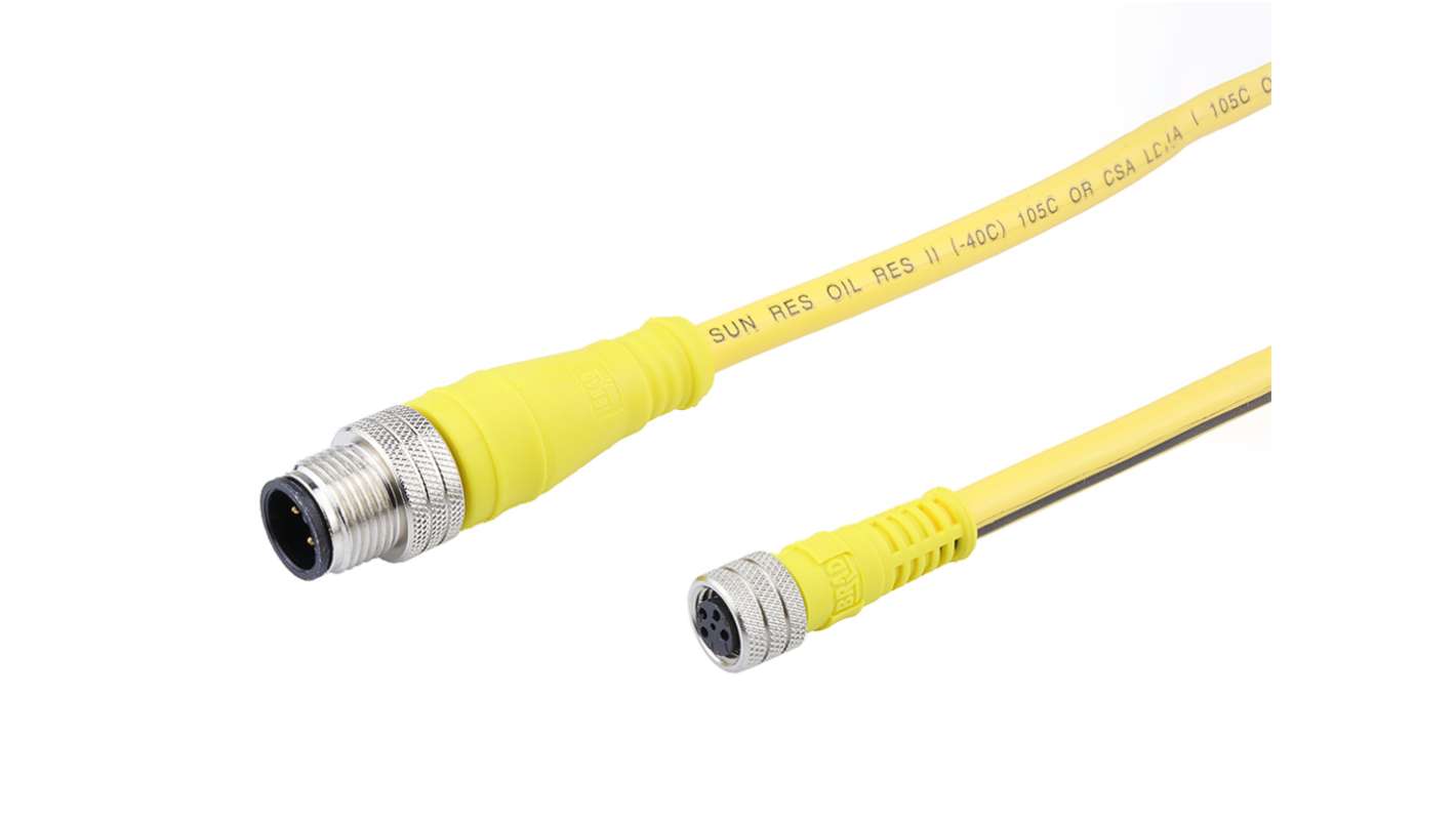 Kabel przemysłowy konfekcjonowany Złącze A M8 liczba rdzeni 3 długość 2m Rodzaj A Żeńskie Złącze B Złącze M12