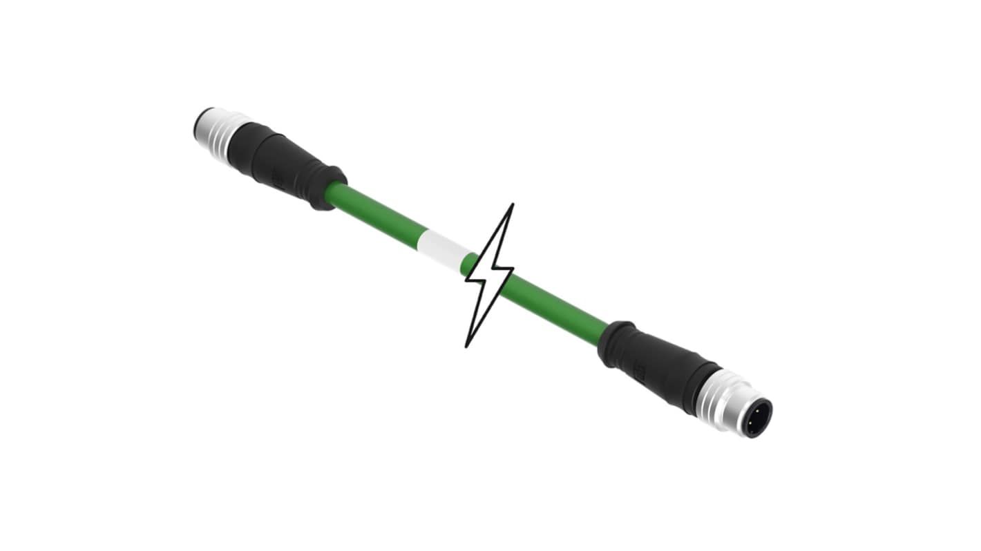 Kabel przemysłowy konfekcjonowany ze złączem Złącze M12 liczba rdzeni 4 długość 15m Rodzaj A Męskie Złącze B Złącze M12