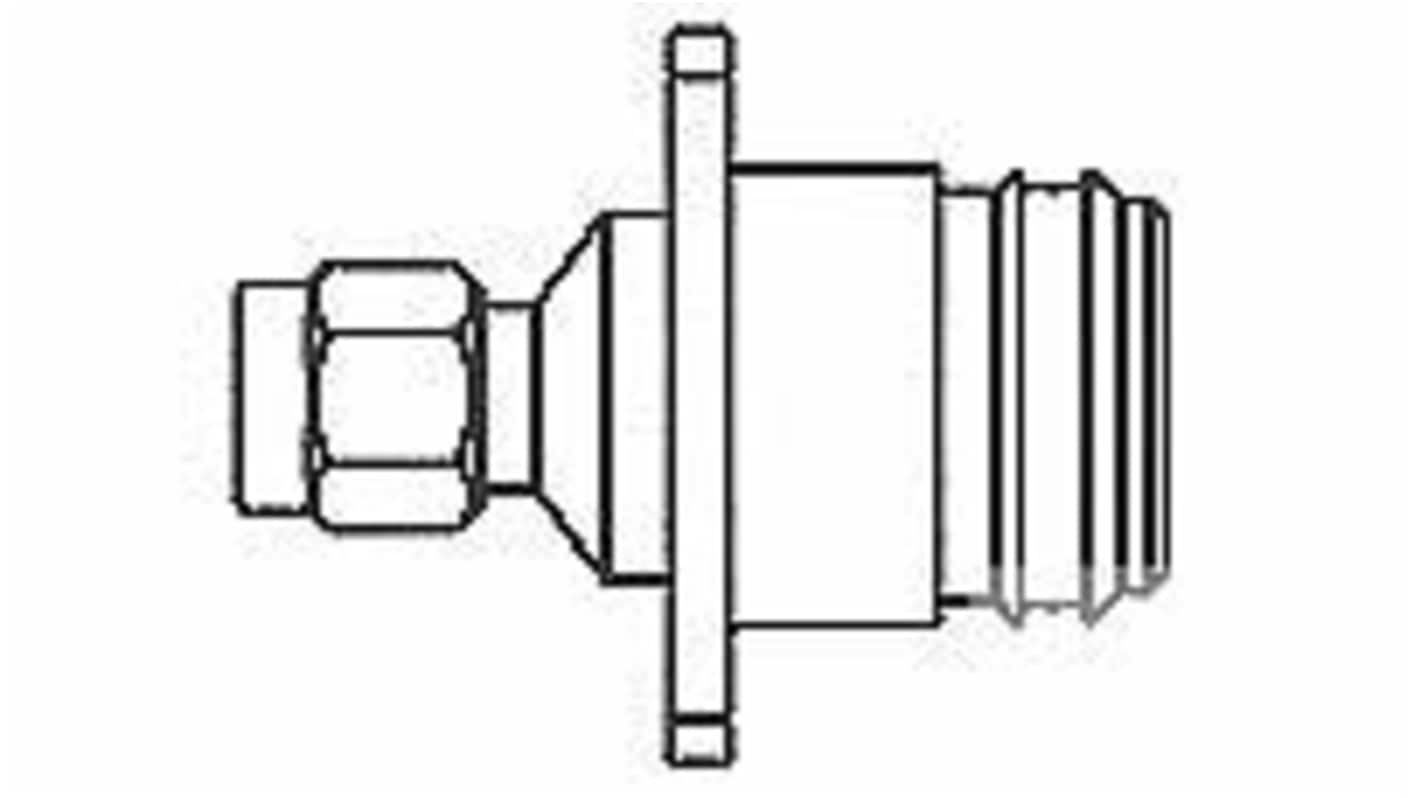 TE Connectivity Straight Coaxial Adapter Male Plug to Female Socket