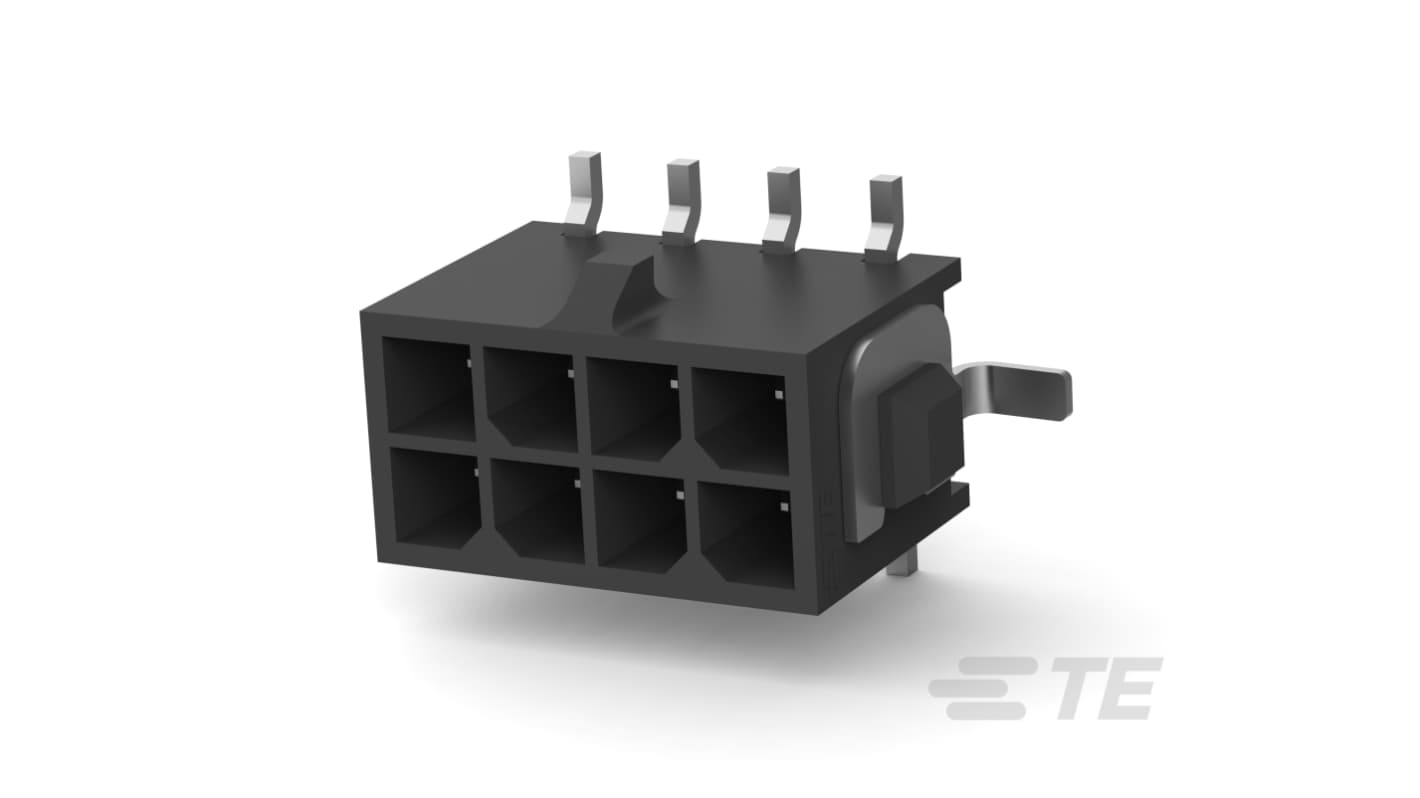 TE Connectivity VAL-U-LOK Series Vertical Board Mount PCB Header, 8 Contact(s), 4.2mm Pitch, 2 Row(s), Shrouded
