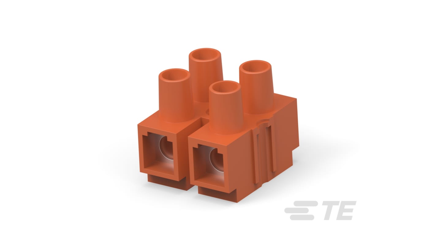 TE Connectivity Barrier Strip, 2 Contact, 14.5mm Pitch, 1 Row, 65A, 600 V