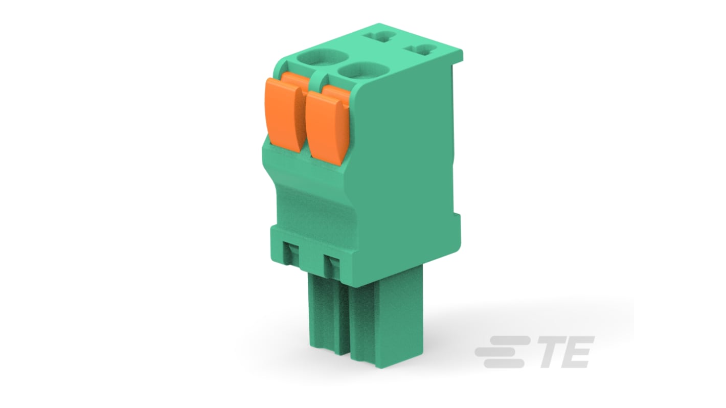 TE Connectivity, 3.81mm Pitch, Buchanan, 2 Way, Vertical, Pluggable Terminal Block, Plug, Board Mount, Push In