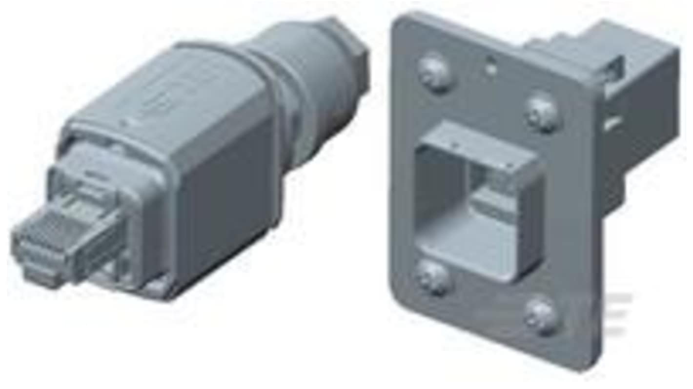 TE Connectivity 2120 Series Female, Male Ethernet Connector, Cat5e Straight 8 Port