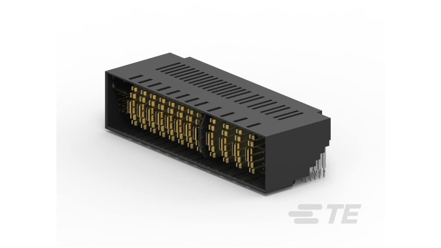 TE Connectivity MULTI-BEAM HD Series Right Angle PCB Mount PCB Header, 42 Contact(s), 2mm Pitch, 5 Row(s), Shrouded