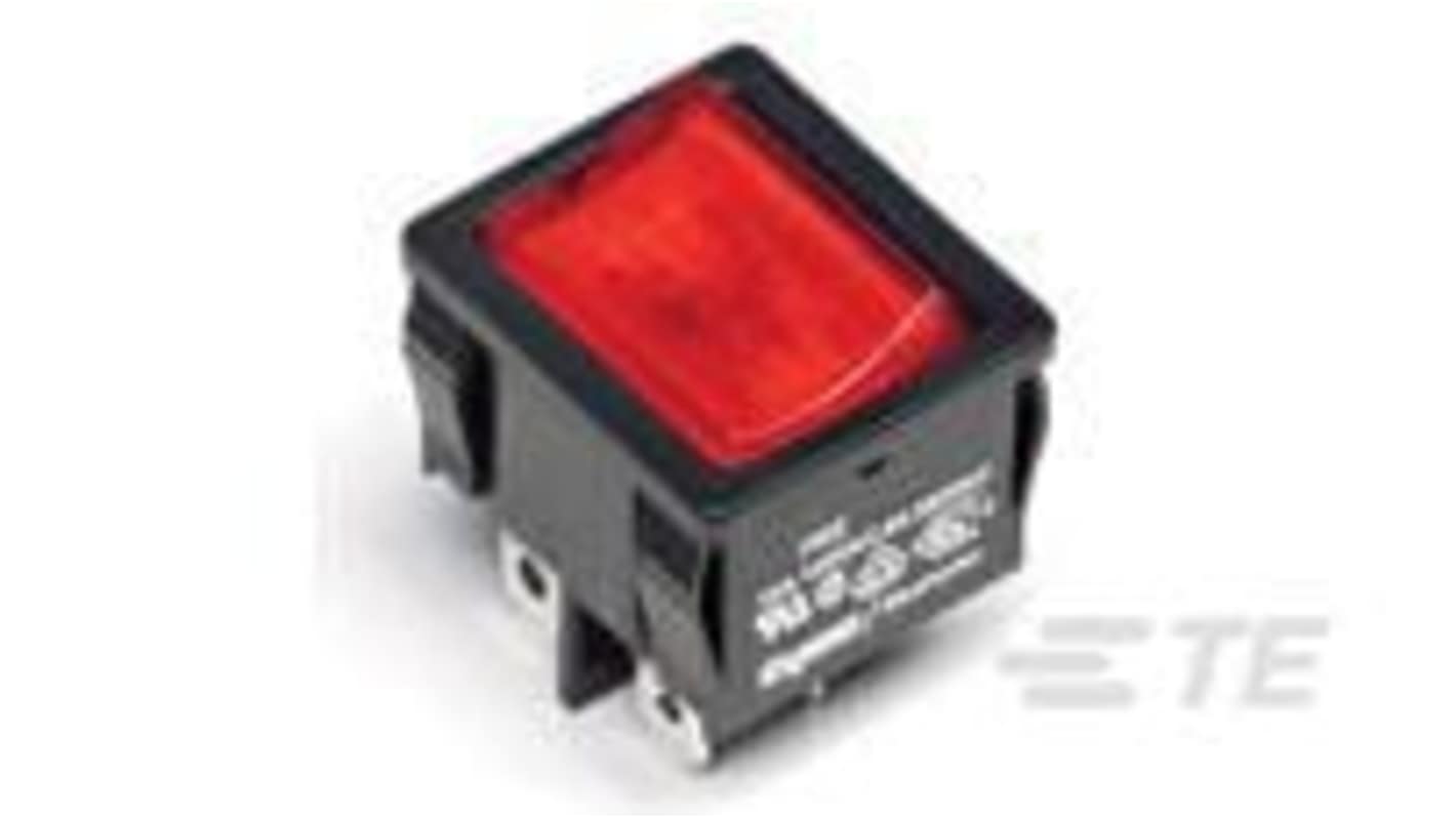 TE Connectivity DPDT, On-Off-(On) Rocker Switch Panel Mount