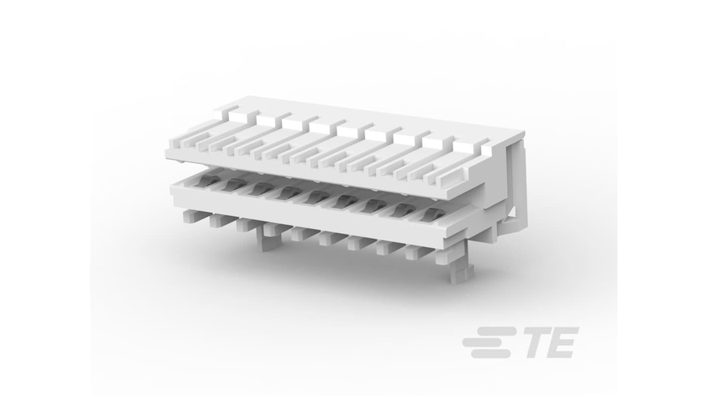 TE Connectivity 3-153 Series Right Angle Edge Connector, Cable Mount, 9-Contacts, 2.5mm Pitch, 1-Row, IDC Termination