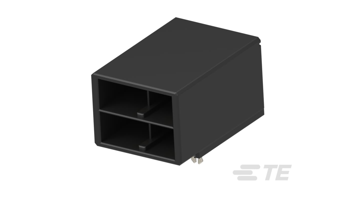 TE Connectivity PCB Header Series Horizontal Board Mount PCB Header, 4 Contact(s), 10.16mm Pitch, 2 Row(s), Shrouded