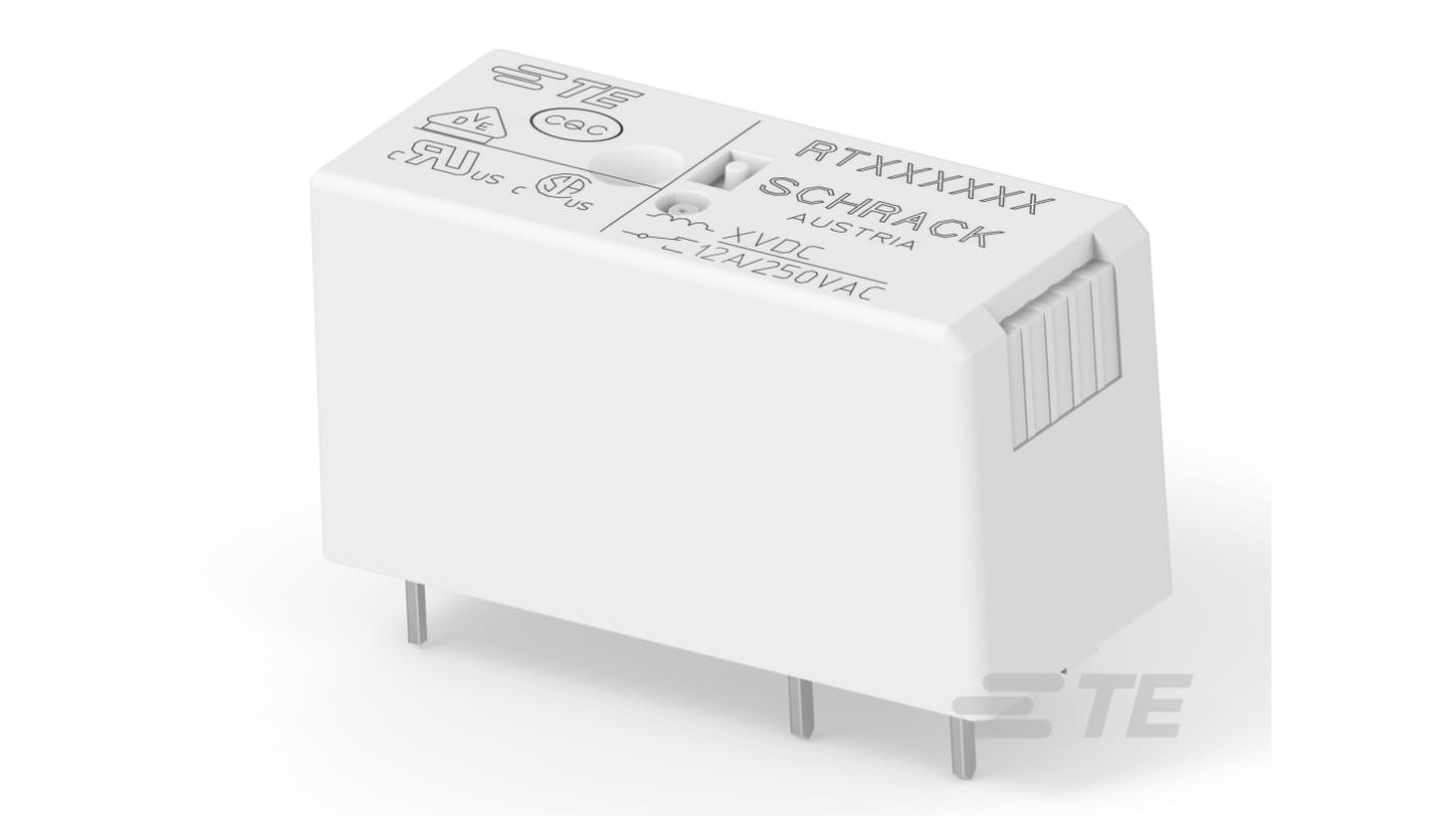 TE Connectivity SCHRACK Series Electromechanical Interface Relay, PCB Mount, 115V ac Coil, SPST-NO, 1-Pole, 12A Load