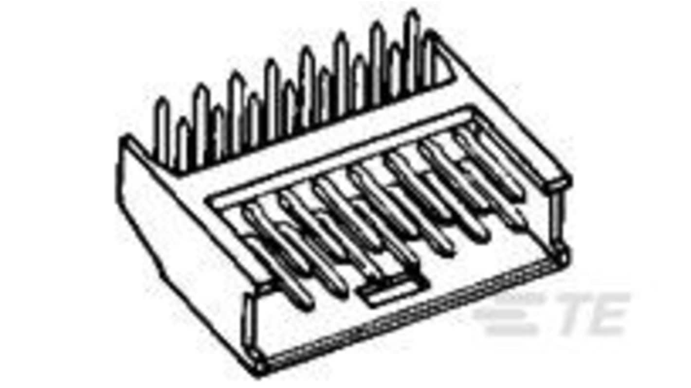 TE Connectivity AMPMODU Series Right Angle Board PCB Header, 44 Contact(s), 2.54 mm Pitch, 2 Row(s), Shrouded