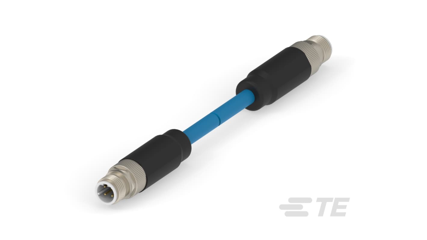 TE Connectivity Straight Male 4 way M12 to Straight Male 4 way M12 Sensor Actuator Cable, 11.5m