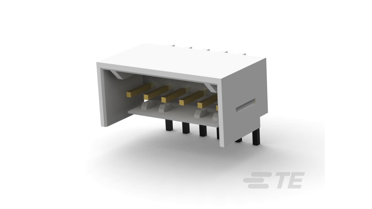 TE Connectivity MTA 100 Series Right Angle Board Mount PCB Header, 6 Contact(s), 2.54mm Pitch, 1 Row(s), Shrouded