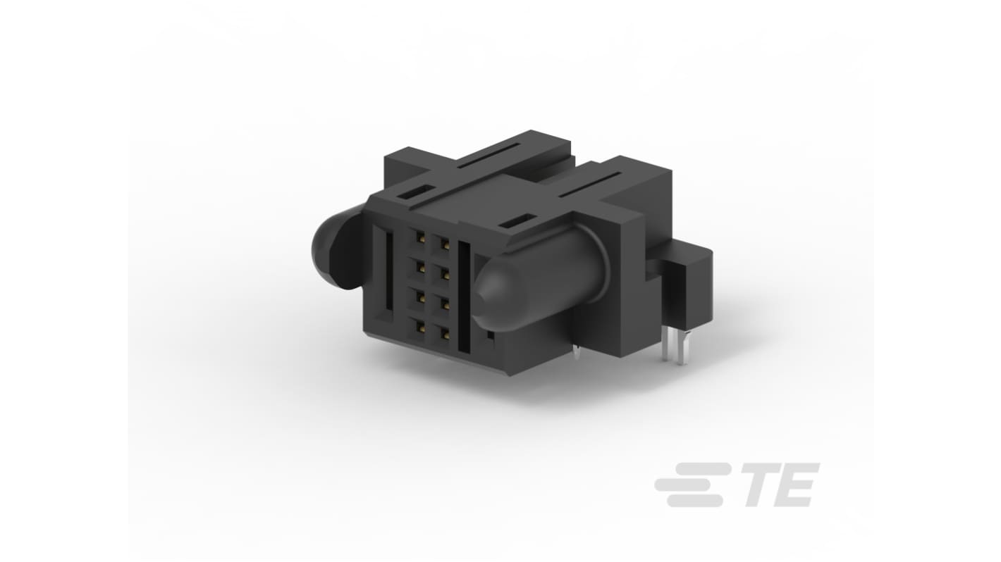 TE Connectivity MULTI-BEAM Series Right Angled Board Mount PCB Header, 10-Contact, 4-Row, 2.54mm Pitch, Press Fit,