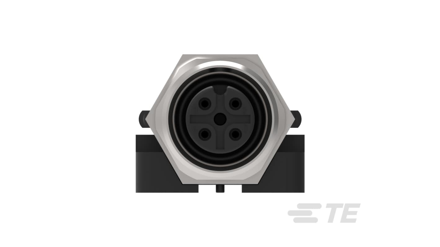 TE Connectivity Circular Connector, 4 Contacts, Panel Mount, M12 Connector, Female, 3-2172 Series